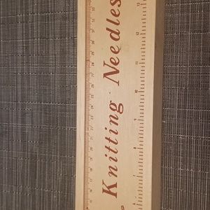 Knitting Needles Set in Wood Storage  Box